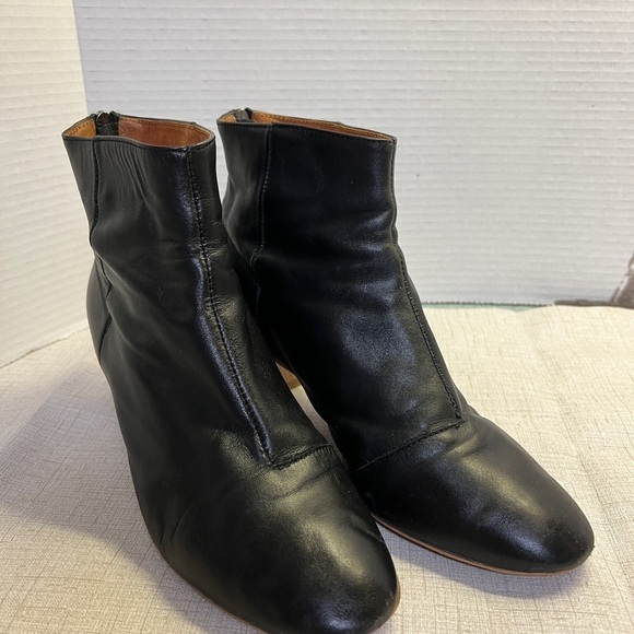 Black leather JUSTIN REECE England block heel boots size EU 39 US 8 - Picture 2 of 8